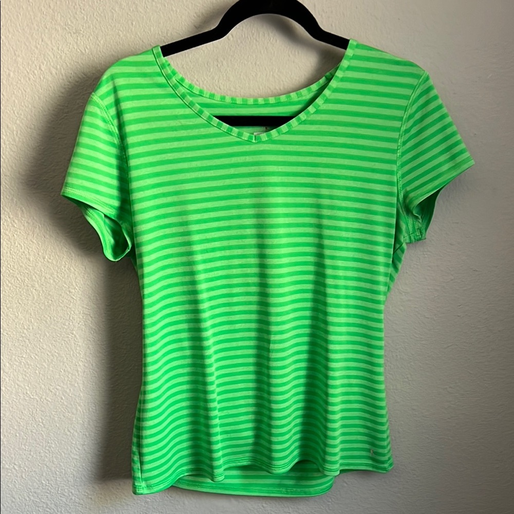 Green Striped Women's Top